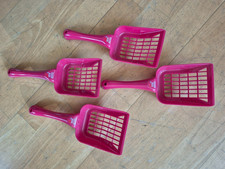 4 x Streuschaufel Katzenstreu rot  - Länge ca.  24 cm