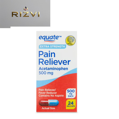 Equate Extra Strength Pain Reliever Acetaminophen Gel Caps, 500mg 24 Count