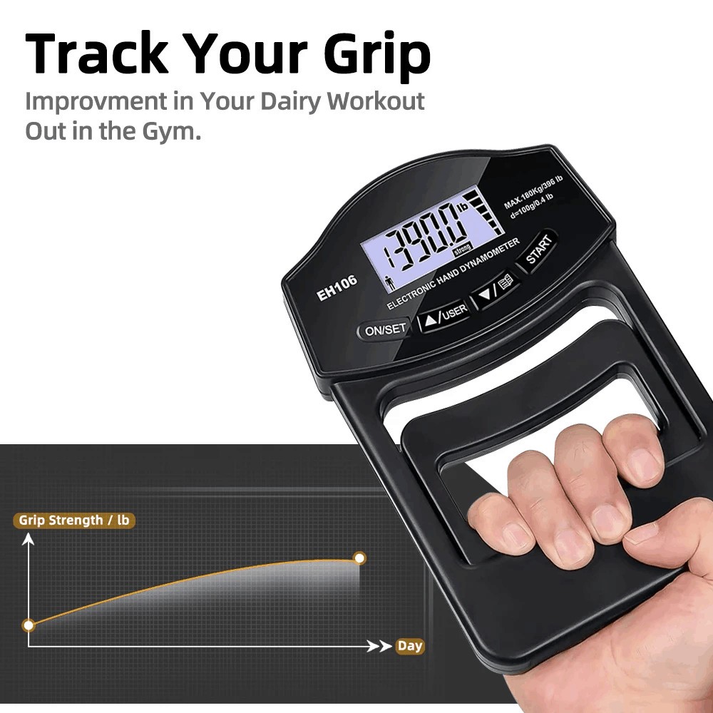 Grip Strength Tester, 396Lbs/180Kg Digital Hand Dynamometer Grip Strength NEW US