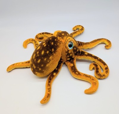 Fiesta Octopus Plush Realistic Stuffed Animal Orange Brown Spotted 13.5'' Toy