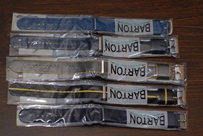 Five Barton Wristwatch Straps, 22mm
