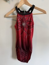 Simone Biles GK Elite LEOTARD Gymnastics Dissolving Bling Flower RED Tank AM