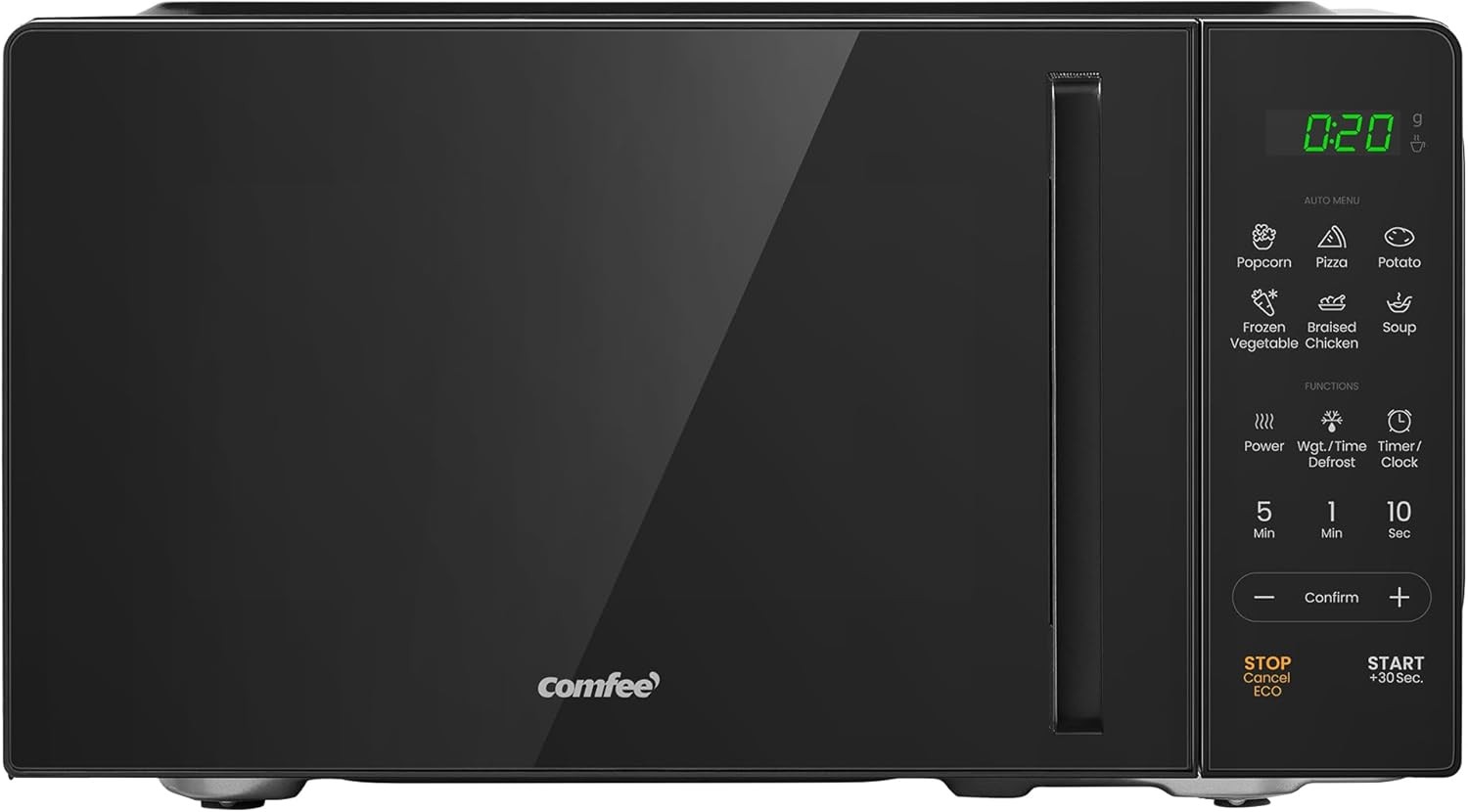 COMFEE' 20L Digital Microwave Oven, 700W Compact Countertop Microwave with Inve