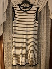 Express Women's Knit Navy Blue & White Dress Size XL