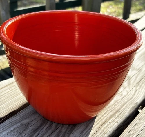 Original Vintage Fiesta Ware Radioactive Red #4 Nested Mixing Bowl w/Rings- Mint
