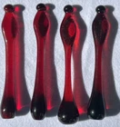 4 BLENKO GLASS   RUBY RED MUDDLER /STIRRERS.       FROM THE 30’S