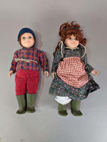 Vintage Granny World 17" Vinyl Dolls Irish Twins Grandson Granddaughter Boy Girl