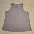 Croft & Barrow Ribbed Sleepwear Tank Lavender Delta Butterfly Womens XL NWT NEW — photo 2