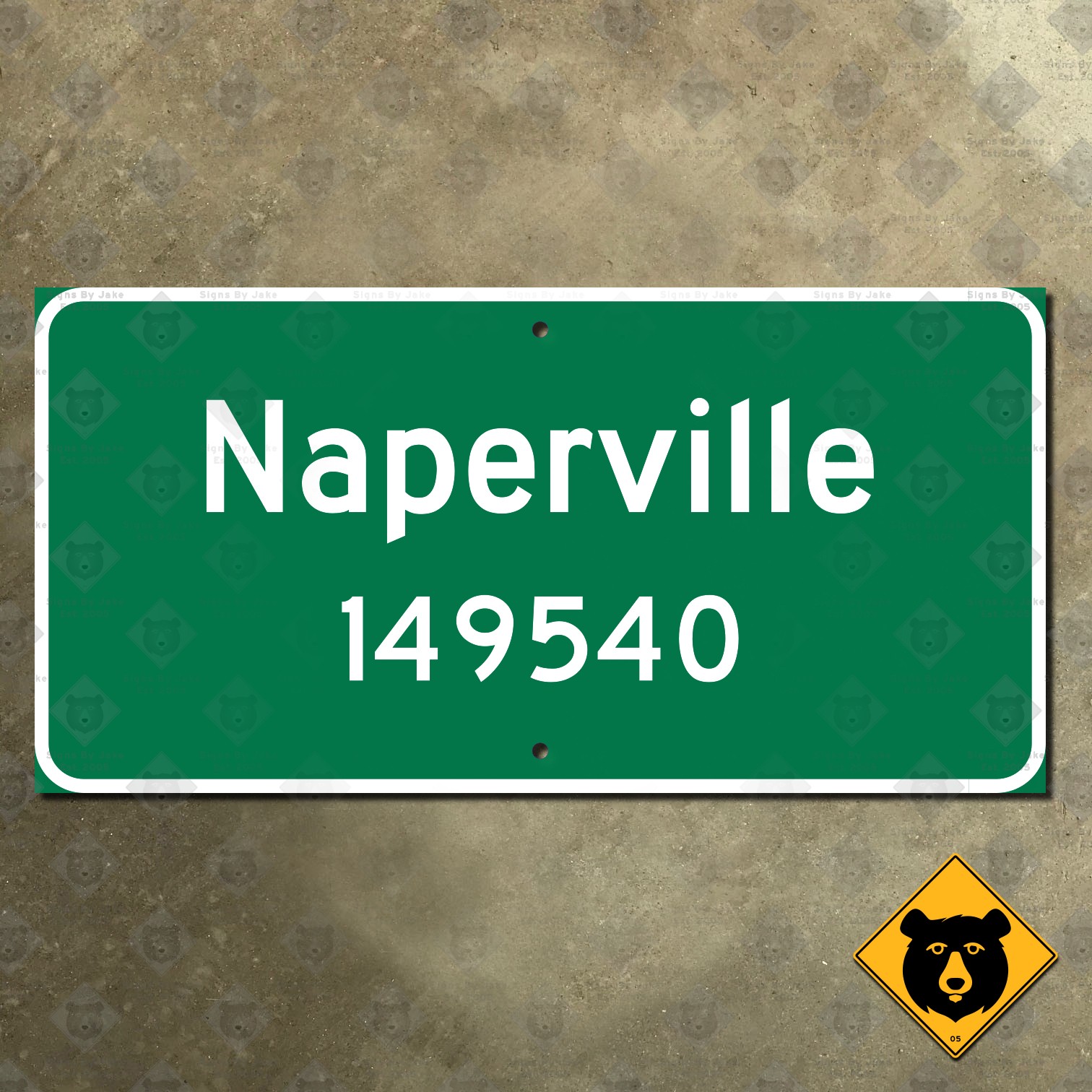 Naperville Illinois city limit highway road street sign 16x8