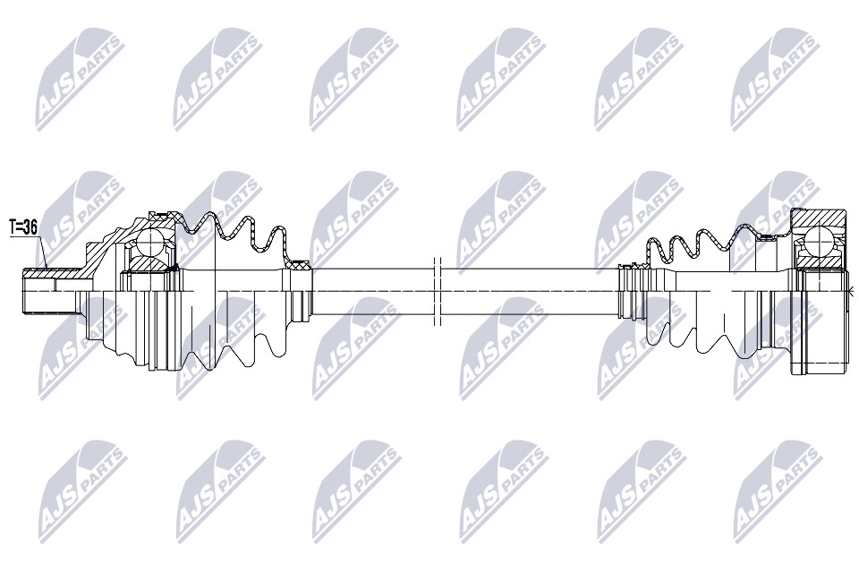 Front Left NTY NPW-AU-103 Drive Shaft for AUDI,SEAT,SKODA,VW