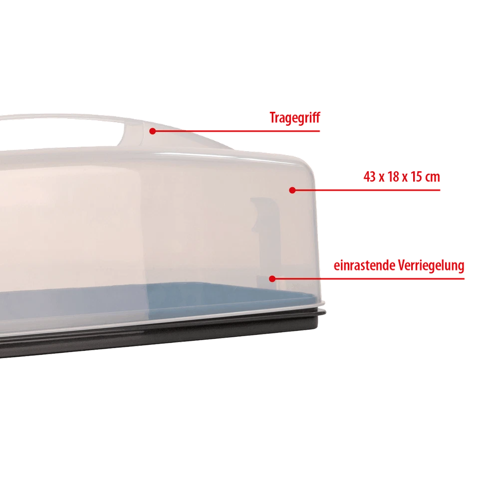 Kuchentransportbox Kuchencontainer für Kastenkuchen Eurohome®  Kuchenhaube Decke - Bild 3 von 4