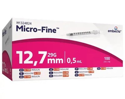 MICRO-FINE Insulinspritze 0,5 ml U100 12,7 mm 100 ST 324824