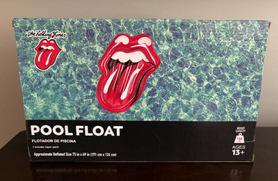 Rolling Stones Deluxe Lie On Pool Float New In Box Inflatable Tongue Water Raft