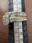 Sterling Silver ~1/4CTW Diamond Halo Wedding Set Size 7 — photo 5