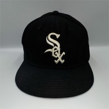 Vintage Chicago White Sox New Era 59Fifty MLB Wool Cap Black Size 7 1/4