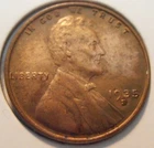 1935 S Early Low mintage UNC Lincoln Wheat Cent,  (35SFS1)