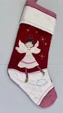 Pottery Barn Kids ANGEL Quilted Christmas Stocking 2007 PBK
