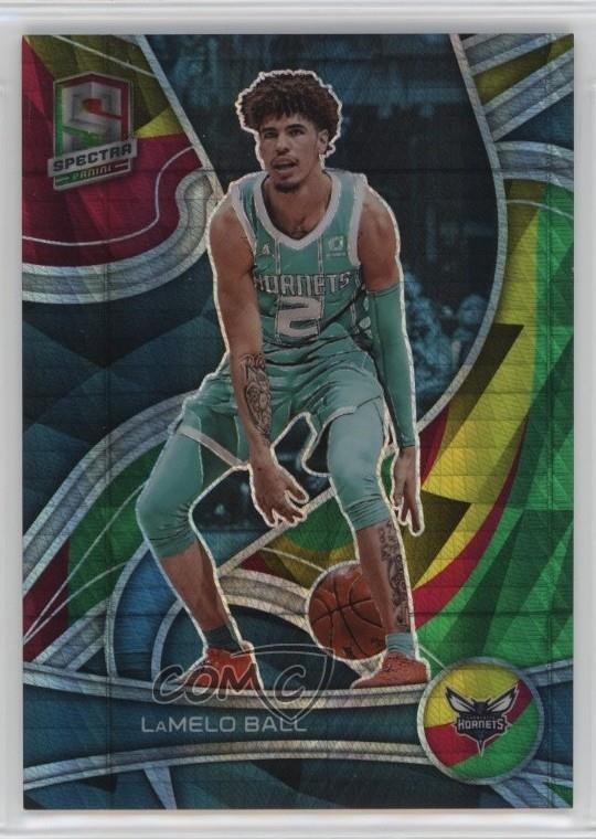 2021-22 Panini Spectra Asia Red & Yellow Prizm 57/75 LaMelo Ball #1 1m5u