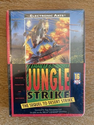 Jungle Strike Cardboard Box Release Sega Genesis Factory Sealed 1993