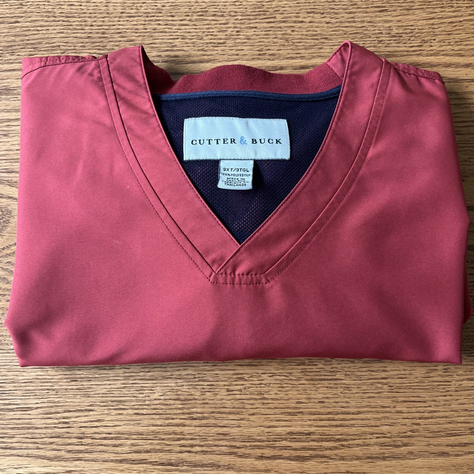 Cutter & Buck Men’s 3XT Maroon Pullover Wind Shirt Big & Tall