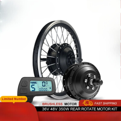 Mountain Electric Bicycle 36V 48V 350W Rear Rotate Brushless Hub Motor Wheel