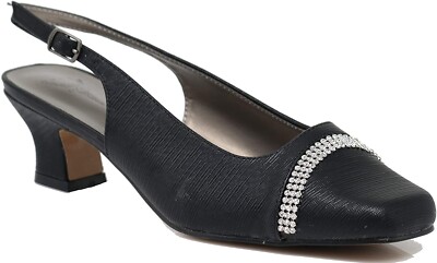 Enzo Romeo Antica02 Women's Wide Width Sling Back Low Heeled Pumps Sandals Shoes