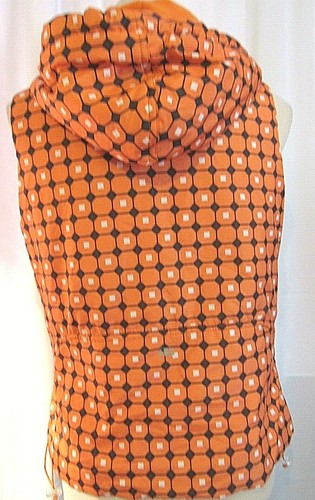 ACTIVOLOGY WOMEN'S ORANGE DRAWSTRING HEM W FULL ZIP VEST FLEECE LINING SIZE PM - Picture 6 of 10