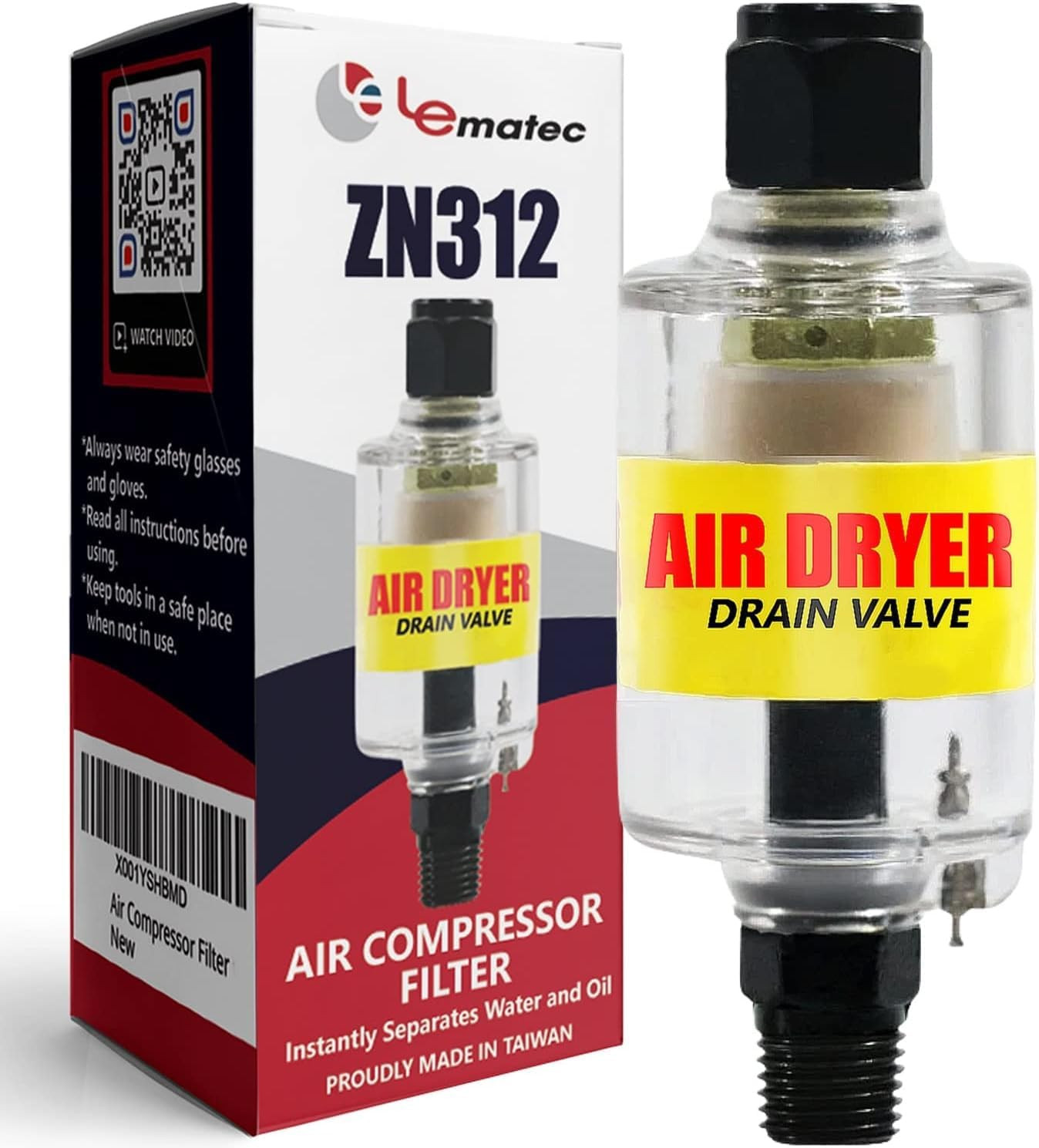 Air Dryer for Compressor, Inline Moisture Filter for HVLP Spray Paint Gun, Plasm