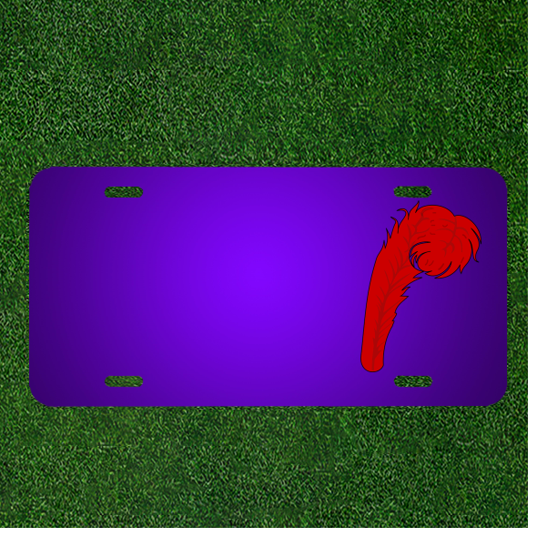Custom Personalized Feather Soft Red License Plate with Names
