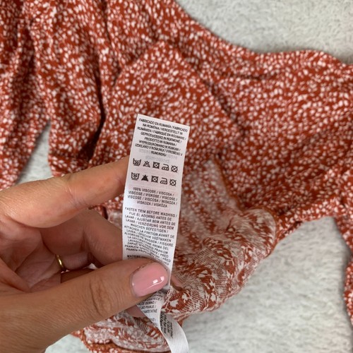 Top donna Primark collo quadrato stile damigella floreale manica lunga taglia UK 14 - Foto 9 di 12