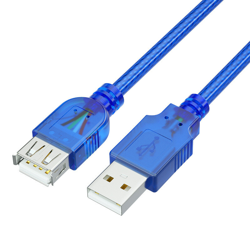 Blue USB 2.0 Extension Cable 24AWG Copper A Plug to Socket 1m-5m Lengths
