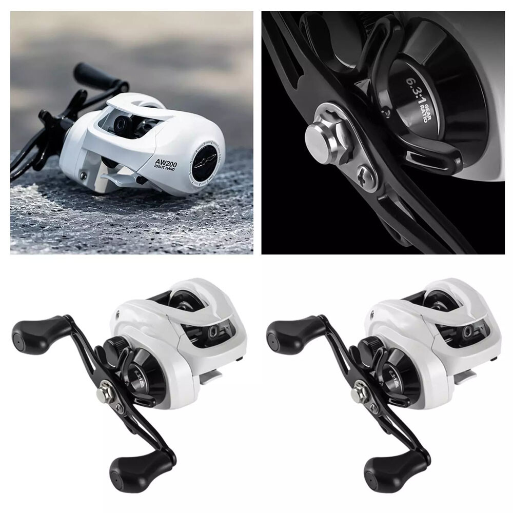 Fishing Baitcasting Reel AW200 6.3 :1 Gear Ratio Salt/Freshwater