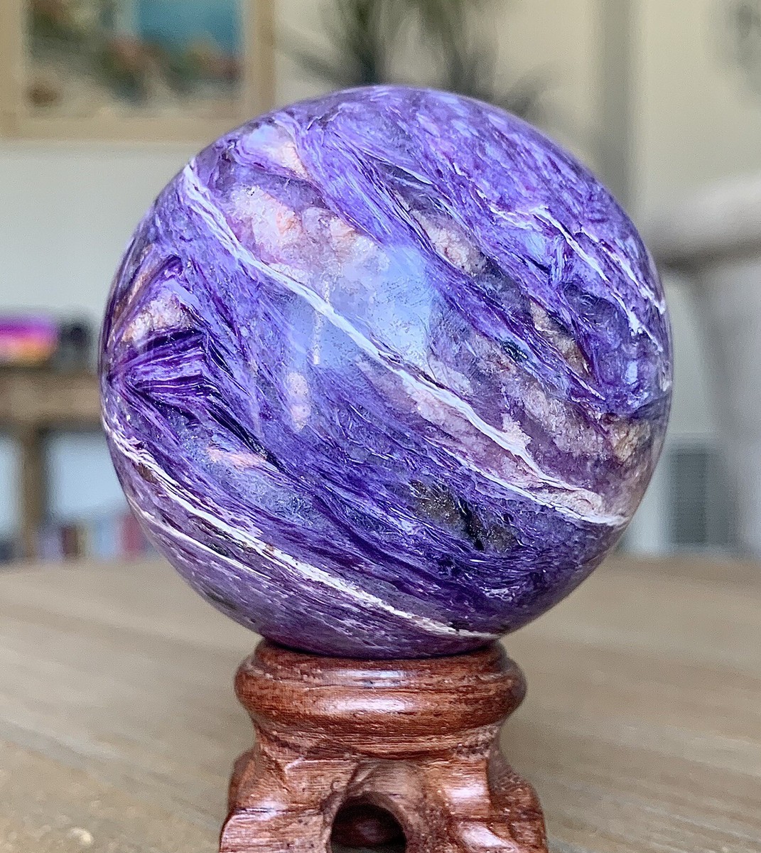 チャロアイト スフィア 貴重！珍しいチャロアイト スフィア 直径2.8