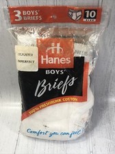 Vintage Hanes 3-pack Boys Briefs Underwear Size 10 NIP 1997 NOS