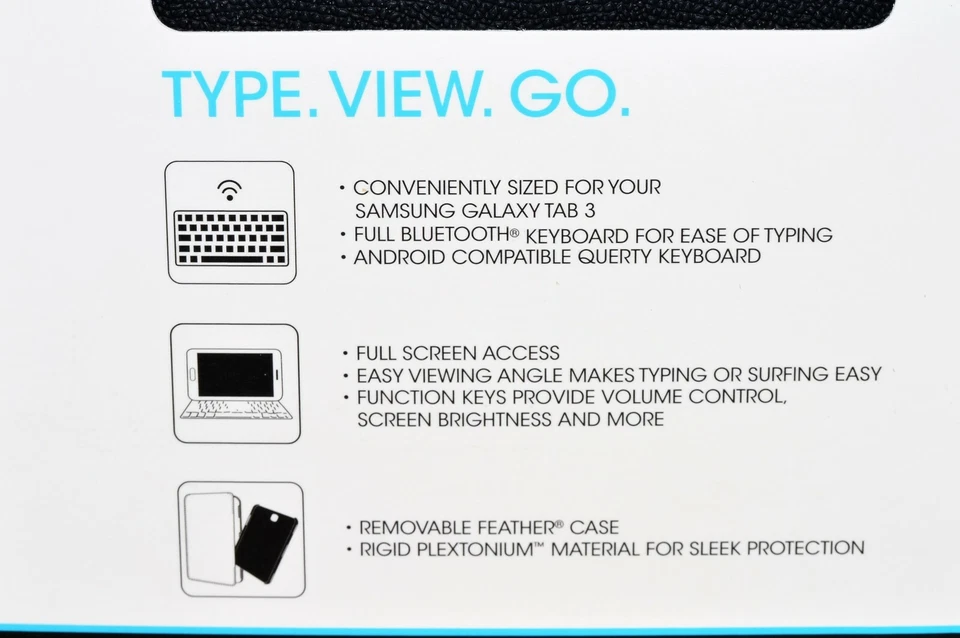 Bluetooth Keyboard for Samsung Galaxy Tab 3 Incipio Steno Folio - Image 3 of 4