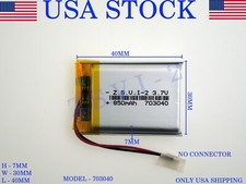 3.7V 850 mAh 703040 Lithium Polymer LiPo Rechargeable Battery USA STOCK 