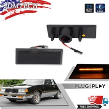 For 1981-1988 Cutlass 442 Smoke Lens Amber LED Bumper Side Marker Light Pair Set