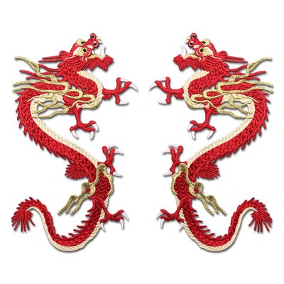 1PC Large Embroidery Chinese Dragon Patches Sew On Clothing Applique Decor DIY