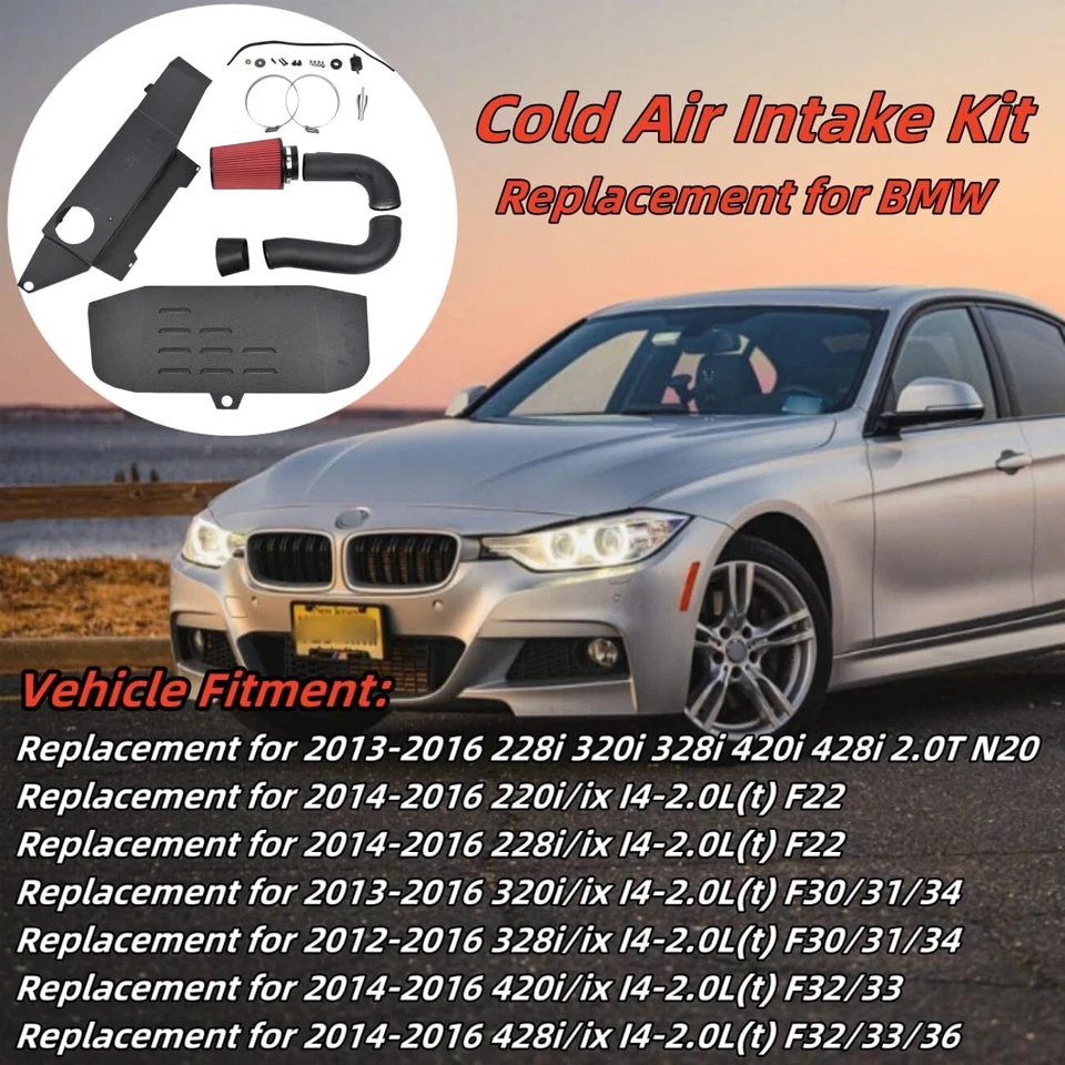 Admisión de aire frío y protector térmico para BMW 220i 228i xDrive F22 2.0T N20 2014-2016 Foto 4 de 4