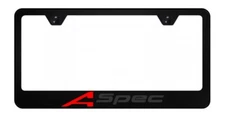 Acura A-Spec Black on Black Metal License Plate Frame  TL MDX RDX TLX & Integra