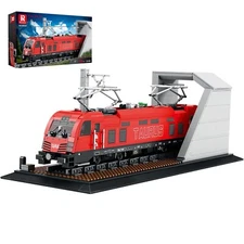 City Train Set with Base,MOC Classic Car Building Block Kit,Retro Taurus Elec...