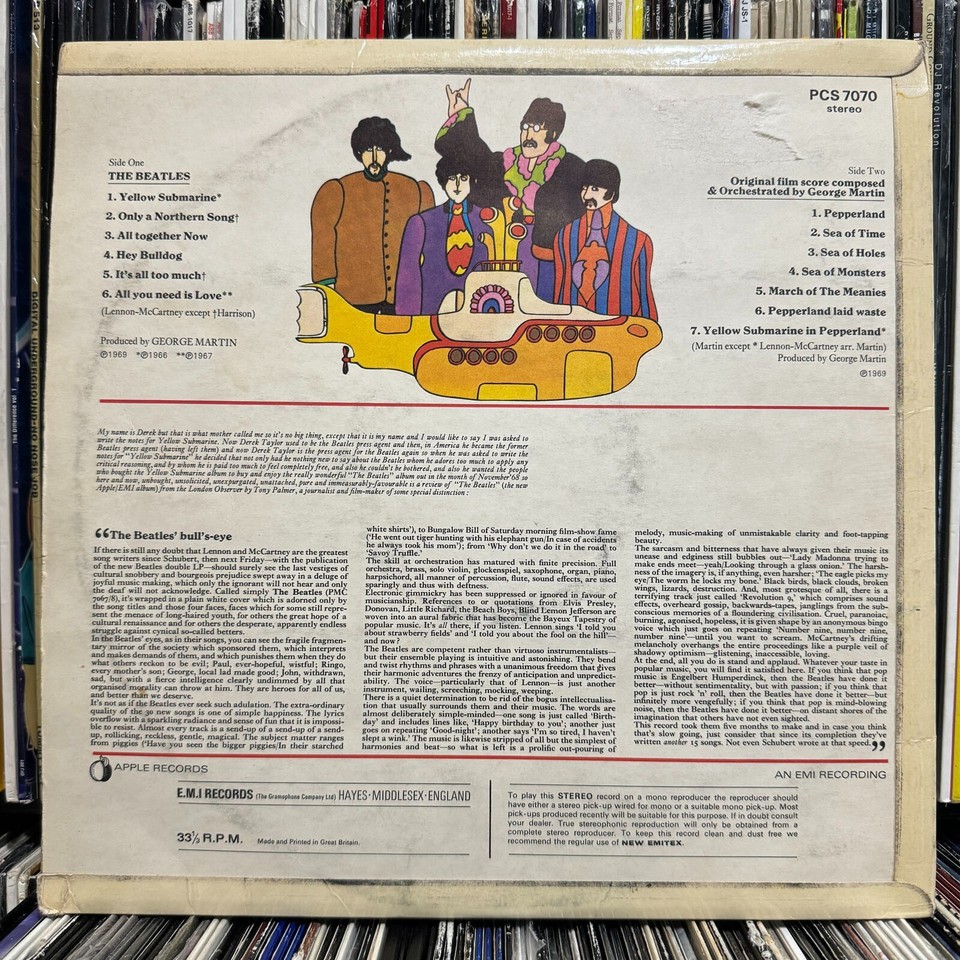 THE BEATLES YELLOW SUBMARINE (VINYL LP) 1969!!! RARE!!! APPLE UK