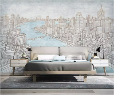 3D City Rivers 2919 Wallpaper Mural Wall Print Wall Wallpaper Murals US Coco