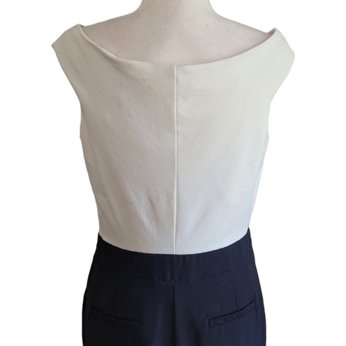 Catherine Malandrino Women's White And Black Military Chic Jumpsuit Size 10 - Picture 7 of 10