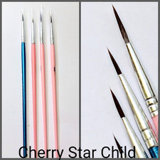 2 x VERY fine tiny paint brush paintbrush for craft models figurines 3 sizes