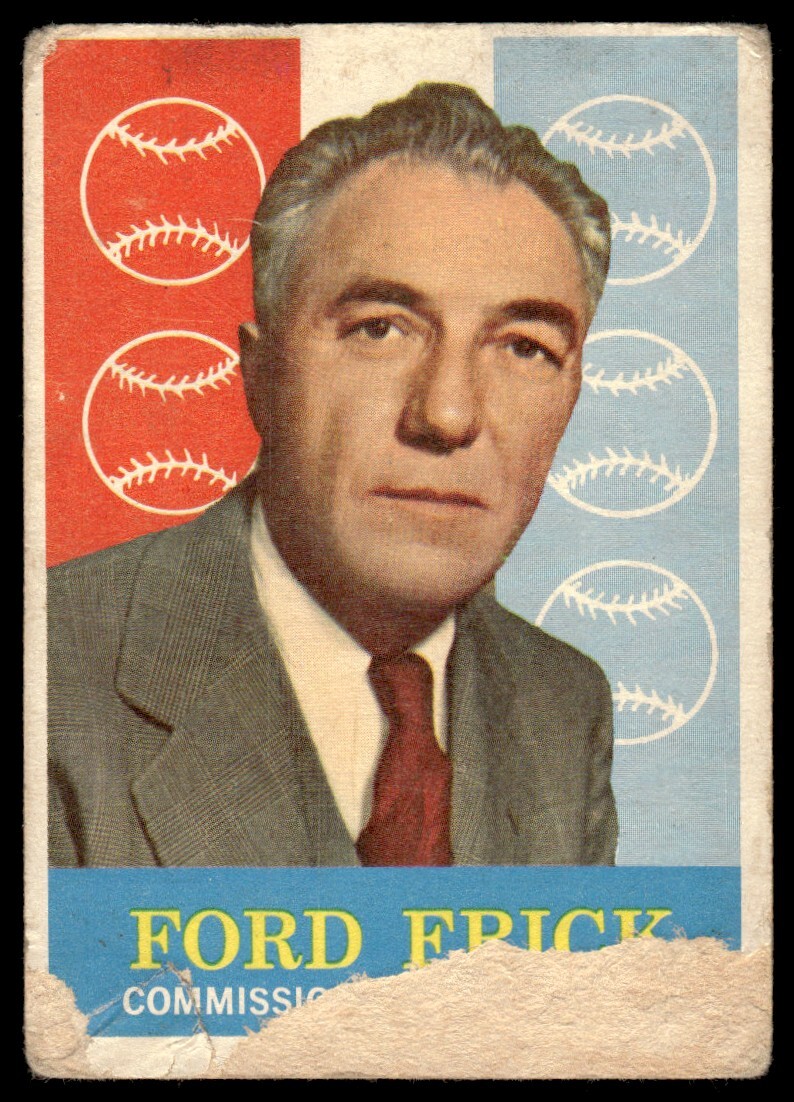 1959 Topps Baseball Card Ford Frick Commissioner #1 Poor