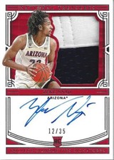 2020-21 Panini National Treasures Collegiate #72 Zeke Nnaji Auto /35 - NM-MT