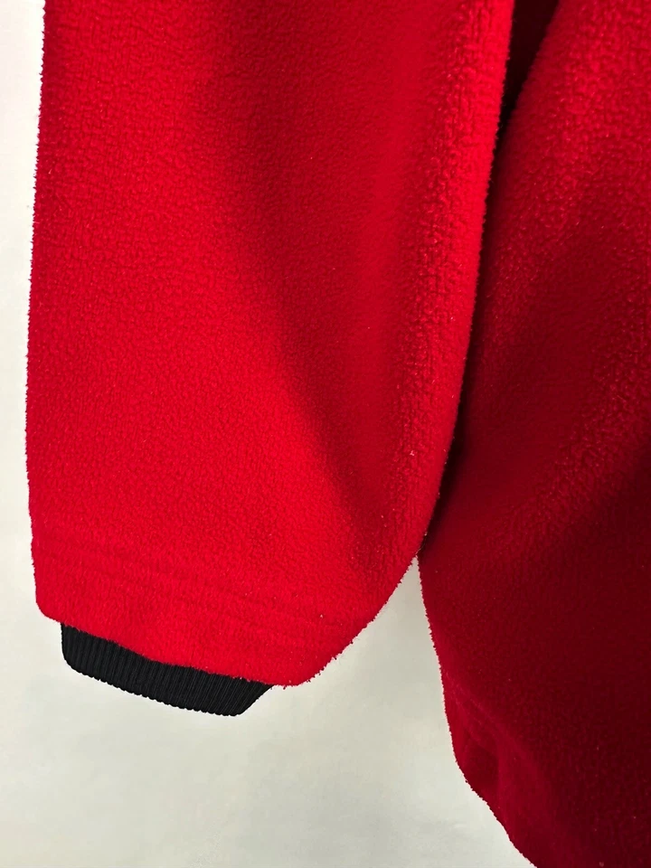 Pullover vintage años 90 polar anorak para mujer M rojo 1/4 cremallera senderismo vela expreso Foto 4 de 4