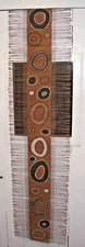 MODERN DESIGN 1960s RATTAN & CLOTH CIRCLES WALL ART 