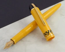 Eversharp Skyline Yellow Cab Fountain Pen with Gift Box-14 kt medium gold nib